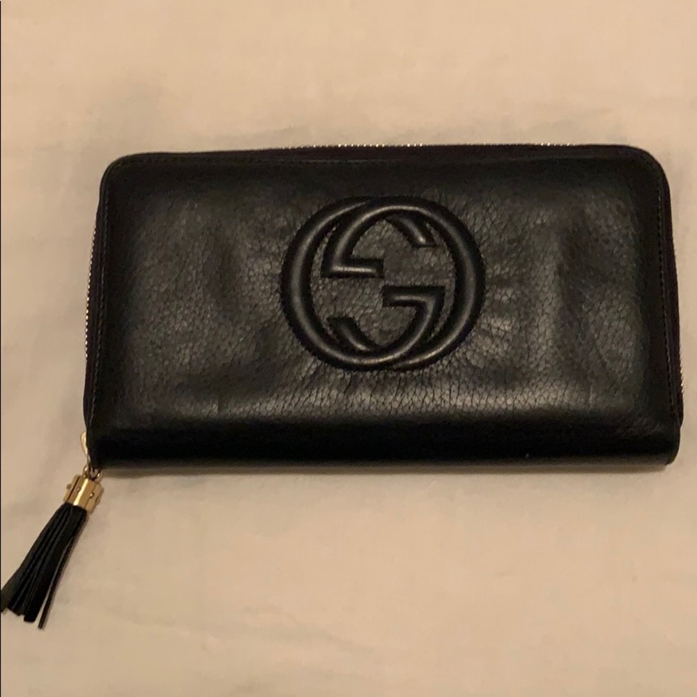 Gucci Navy Soho textured-leather Wallet